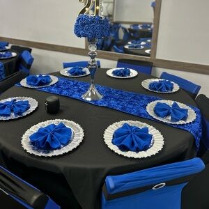 For all Parties, 20 Black spandex chair covers